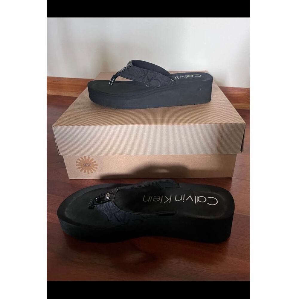 Calvin Klein Platform Y2K Wedge Sandals Size 10